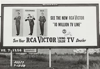 (BILLBOARDS--DETROIT, MICHIGAN) A selection of approximately 22 photographs depicting graphic ads for beer & televisions.